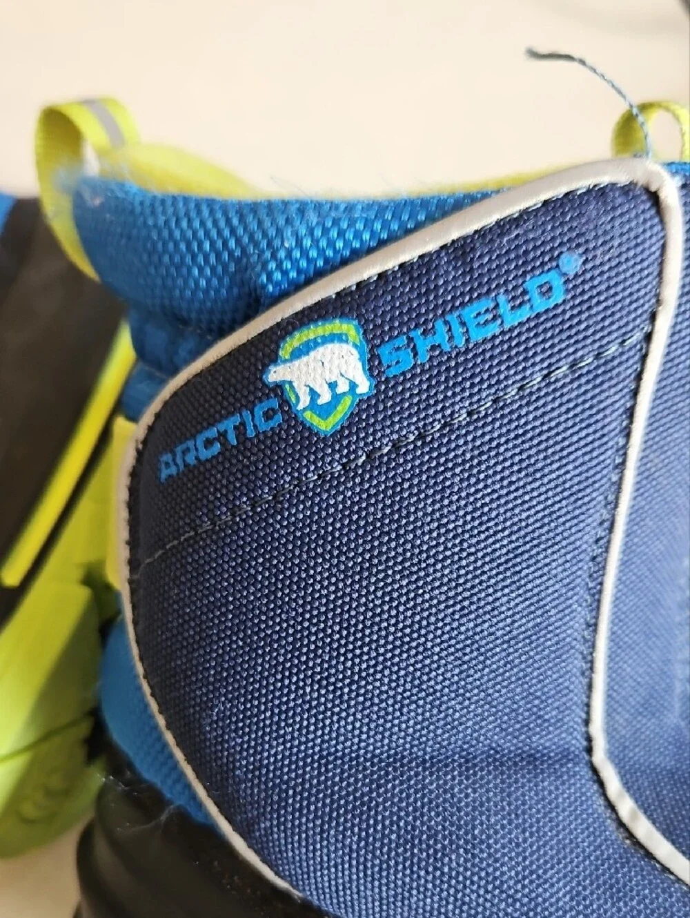 Kids Navy and Lime Waterproof Snow Boots